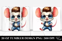 Cute Baby Mouse Dancing with Cool Haircut | 20 oz Tumbler Product Image 1