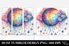 Vibrant Half Moon with Stars 20 Oz Tumbler Product Image 1
