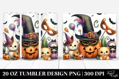 Funny Halloween Clipart with Masquerade | 20 oz Tumbler Product Image 1