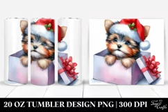 Expressive Baby Yorkshire Terrier in Santa Hat 20 Oz Tumbler Product Image 1