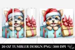 Expressive Baby Yorkshire Terrier in Santa Hat 20 Oz Tumbler Product Image 1