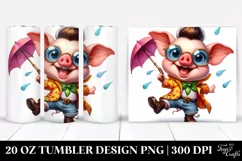 Cute Baby Pig Dancing with Cool Haircut | 20 oz Tumbler Product Image 1