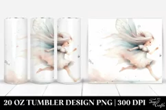 Whimsical Running Fairy, Transparent 20 Oz Tumbler Product Image 1