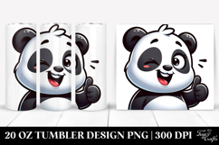 Silly Panda with Expressive Eye, Trending 20 Oz Tumbler Product Image 1