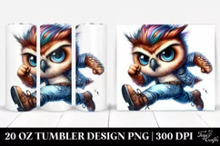 Cute Baby Owl Running 20 Oz Tumbler Product Image 1