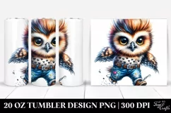 Cute Baby Owl Running 20 Oz Tumbler Product Image 1