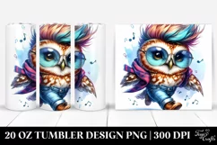 Cute Baby Owl Running 20 Oz Tumbler Product Image 1