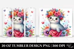 Cute Seal with Flower Crown | 20 oz Tumbler Product Image 1