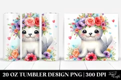 Cute Seal with Flower Crown | 20 oz Tumbler Product Image 1