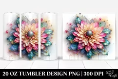 Vibrant Diamond Chrysanthemum Tumbler Design Product Image 1