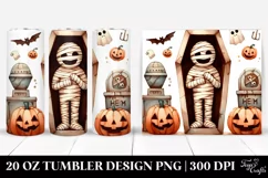 Simple Funny Halloween Clipart with Mummy's Tomb | 20 oz Product Image 1