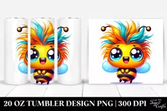 Colorful Cartoon Crazy Looking Baby Bee | 20 Oz Tumbler Product Image 1
