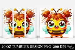 Colorful Cartoon Crazy Looking Baby Bee | 20 Oz Tumbler Product Image 1