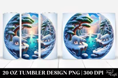 Vibrant 3D Polar Bear Clipart, Transparent 20 Oz Tumbler Product Image 1