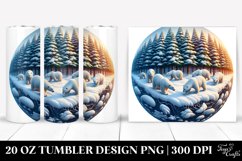 Vibrant 3D Polar Bear Clipart, Transparent 20 Oz Tumbler Product Image 1