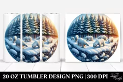 Vibrant 3D Polar Bear Clipart, Transparent 20 Oz Tumbler Product Image 1