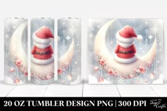 Cute Pastel Digital Painting with Santa Sitting on Moon | 20 Product Image 1