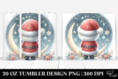 Cute Pastel Digital Painting with Santa Sitting on Moon | 20 Product Image 1