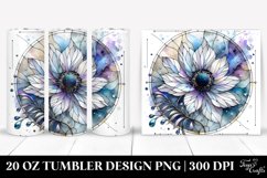 Stained Anemone, Round Watercolor Splash | 20 Oz Tumbler Product Image 1