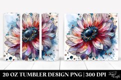 Stained Anemone, Round Watercolor Splash | 20 Oz Tumbler Product Image 1