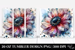Stained Anemone, Round Watercolor Splash | 20 Oz Tumbler Product Image 1