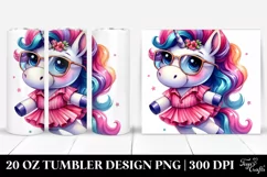 Cute Unicorn with Vibrant Drawing | 20 oz Tumbler Product Image 1