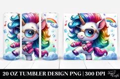 Dancing Unicorn with Vibrant Drawing | 20 oz Tumbler Product Image 1