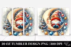 Vibrant Retro Digital Painting with Christmas Gnome | 20 oz Product Image 1