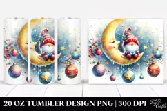 Vibrant Retro Digital Painting with Christmas Gnome | 20 oz Product Image 1