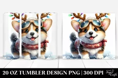 Expressive Baby Pembroke Welsh Corgi in Winter 20 Oz Tumbler Product Image 1