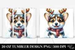 Expressive Baby Pembroke Welsh Corgi in Winter 20 Oz Tumbler Product Image 1