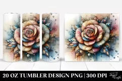Abstract Stained Rose Clipart 20 Oz Tumbler Product Image 1