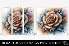 Abstract Pastel Stained Rose Clipart Product Image 1