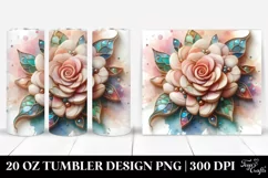 Pastel Stained Rose 20 Oz Tumbler Product Image 1