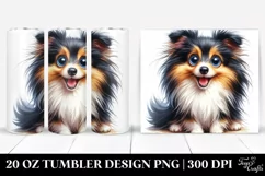 Funny Watercolor Shetland Sheepdog with Popping Eyes | 20 Oz Product Image 1