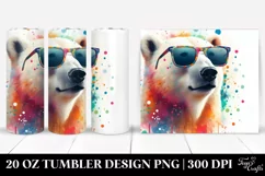 Colorful Quirky Polar Bear. 20 Oz Tumbler Design Product Image 1