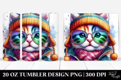 Quirky Kitten Portrait | 20 oz Tumbler Product Image 1