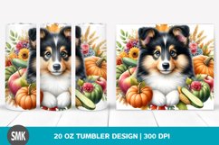 Watercolor Cute Baby Collie Clipart | 20 oz Tumbler Product Image 1