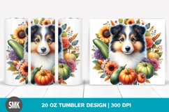 Watercolor Cute Baby Collie Clipart | 20 oz Tumbler Product Image 1