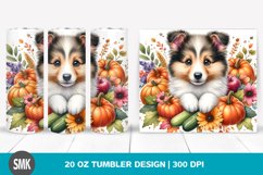 Watercolor Cute Baby Collie Clipart | 20 oz Tumbler Product Image 1