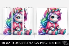 Sitting Baby Unicorn | 20 oz Tumbler Product Image 1