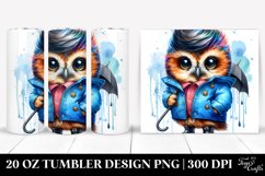 Funny Baby Owl with Raincoat | 20 oz Tumbler Product Image 1