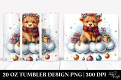 Highland Cow with Christmas Ornaments, 20 Oz Tumbler Product Image 1