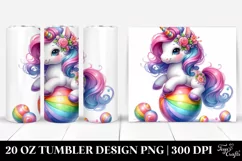 Cute Funny Unicorn Drawing | 20 oz Tumbler Product Image 1