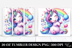 Cute Funny Unicorn Drawing | 20 oz Tumbler Product Image 1