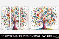 Colorful Watercolor Whimsical Tree Tumbler Product Image 1