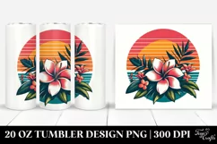 Retro Tropical Flower Sunset | 20 oz Tumbler Product Image 1