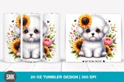 Watercolor Cute Baby Bichon Frise Clipart | 20 oz Tumbler Product Image 1