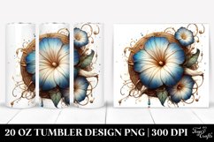 Detailed Wooden Morning Glory, Round Watercolor Splash | 20 Product Image 1