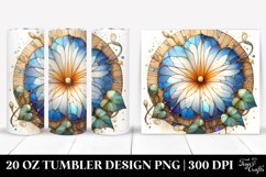 Detailed Wooden Morning Glory, Round Watercolor Splash | 20 Product Image 1